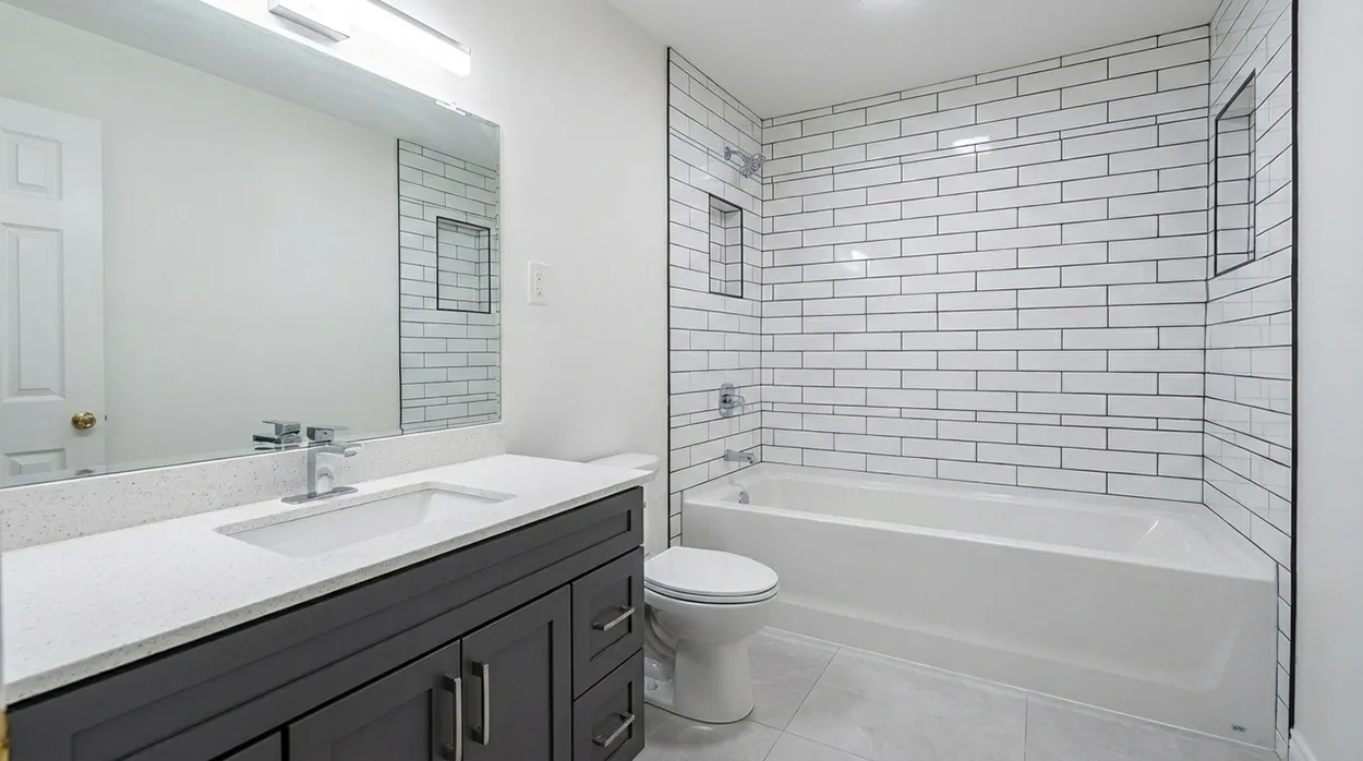 Bathroom renovation with modern finishes